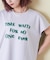 21/-OE天竺 フレンチスリーブ ブラシ刺繍 ロゴ Tシャツ