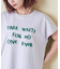 21/-OE天竺 フレンチスリーブ ブラシ刺繍 ロゴ Tシャツ