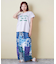 21/-OE天竺 フレンチスリーブ ブラシ刺繍 ロゴ Tシャツ