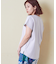 21/-OE天竺 フレンチスリーブ ブラシ刺繍 ロゴ Tシャツ