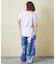 21/-OE天竺 フレンチスリーブ ブラシ刺繍 ロゴ Tシャツ