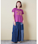 21/-OE天竺 フレンチスリーブ ブラシ刺繍 ロゴ Tシャツ
