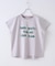 21/-OE天竺 フレンチスリーブ ブラシ刺繍 ロゴ Tシャツ