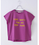21/-OE天竺 フレンチスリーブ ブラシ刺繍 ロゴ Tシャツ