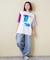 21/-OE天竺 箔プリント ロゴ Tシャツ