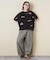 21/-OE天竺 ランダム ロゴ 刺繍 Tシャツ