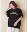 21/-OE天竺 ロゴ 刺繍 ドルマン Tシャツ