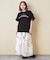 21/-OE天竺 ロゴ 刺繍 ドルマン Tシャツ