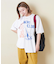 26/-天竺 パウダー加工 リメイク風 切り替え シャーリング Tシャツ