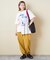 26/-天竺 パウダー加工 リメイク風 切り替え シャーリング Tシャツ
