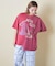 26/-天竺 パウダー加工 リメイク風 切り替え シャーリング Tシャツ
