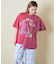 26/-天竺 パウダー加工 リメイク風 切り替え シャーリング Tシャツ