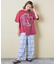 26/-天竺 パウダー加工 リメイク風 切り替え シャーリング Tシャツ