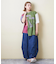 26/-天竺 パウダー加工 リメイク風 切り替え シャーリング Tシャツ