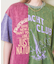 26/-天竺 パウダー加工 リメイク風 切り替え シャーリング Tシャツ