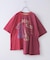 26/-天竺 パウダー加工 リメイク風 切り替え シャーリング Tシャツ