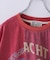 26/-天竺 パウダー加工 リメイク風 切り替え シャーリング Tシャツ