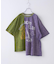 26/-天竺 パウダー加工 リメイク風 切り替え シャーリング Tシャツ