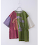 26/-天竺 パウダー加工 リメイク風 切り替え シャーリング Tシャツ