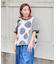 26/-OE天竺 ドット プリント 汗染み防止 加工 ドルマン Tシャツ