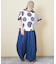 26/-OE天竺 ドット プリント 汗染み防止 加工 ドルマン Tシャツ
