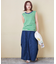 26/-OE天竺 かすれ ボーダー プリント 汗染み防止 加工 ノースリーブ Tシャツ