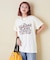 26/-OE天竺 ピグメント染め ロゴプリント ビッグ Tシャツ