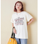 26/-OE天竺 ピグメント染め ロゴプリント ビッグ Tシャツ
