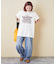 26/-OE天竺 ピグメント染め ロゴプリント ビッグ Tシャツ