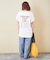 26/-OE天竺 ピグメント染め ロゴプリント ビッグ Tシャツ