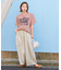 26/-OE天竺 ピグメント染め ロゴプリント ビッグ Tシャツ