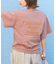 26/-OE天竺 ピグメント染め ロゴプリント ビッグ Tシャツ