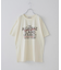 26/-OE天竺 ピグメント染め ロゴプリント ビッグ Tシャツ