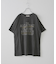 26/-OE天竺 ピグメント染め ロゴプリント ビッグ Tシャツ