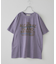 26/-OE天竺 ピグメント染め ロゴプリント ビッグ Tシャツ