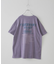 26/-OE天竺 ピグメント染め ロゴプリント ビッグ Tシャツ