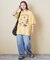 26/-天竺 パウダー加工 イタリア プリント ビッグ Tシャツ
