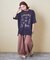 26/-天竺 パウダー加工 イタリア プリント ビッグ Tシャツ