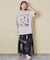 26/-天竺 パウダー加工 イタリア プリント ビッグ Tシャツ