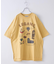 26/-天竺 パウダー加工 イタリア プリント ビッグ Tシャツ