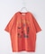 26/-天竺 パウダー加工 イタリア プリント ビッグ Tシャツ