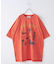 26/-天竺 パウダー加工 イタリア プリント ビッグ Tシャツ