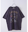 26/-天竺 パウダー加工 イタリア プリント ビッグ Tシャツ