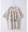 26/-天竺 パウダー加工 イタリア プリント ビッグ Tシャツ