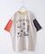 26/-天竺 パウダー加工 イタリア プリント ビッグ Tシャツ