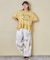 26/-天竺 パウダー加工 裾ギャザー ロゴ Tシャツ