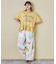 26/-天竺 パウダー加工 裾ギャザー ロゴ Tシャツ