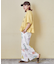 26/-天竺 パウダー加工 裾ギャザー ロゴ Tシャツ