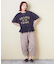 26/-天竺 パウダー加工 裾ギャザー ロゴ Tシャツ