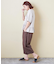 26/-天竺 パウダー加工 裾ギャザー ロゴ Tシャツ